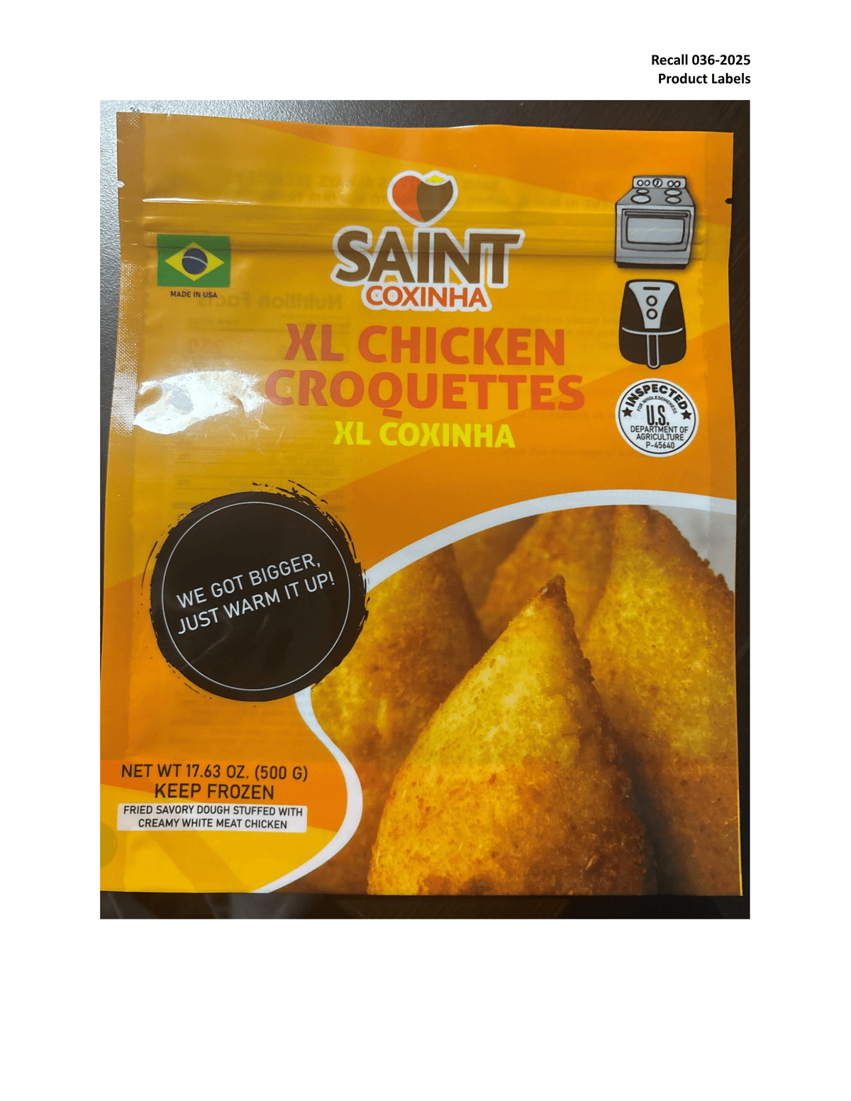 Brazilian Taste Recalls Frozen Chicken and Beef Croquette Products Due to Misbranding and an Undeclared Allergen